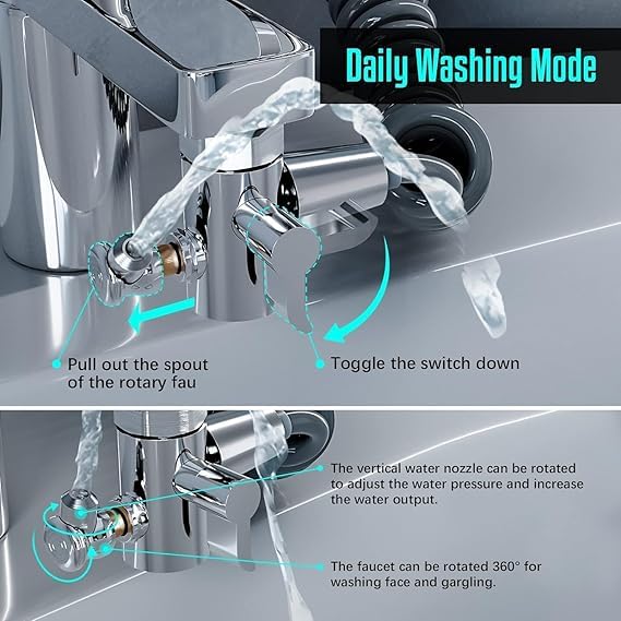 VishBin Bathroom Sink Faucet Sprayer Set Faucet External Shower Extension for Bathroom Sink Hair Washing Pet Shower and Head Washing Shower - Image 4