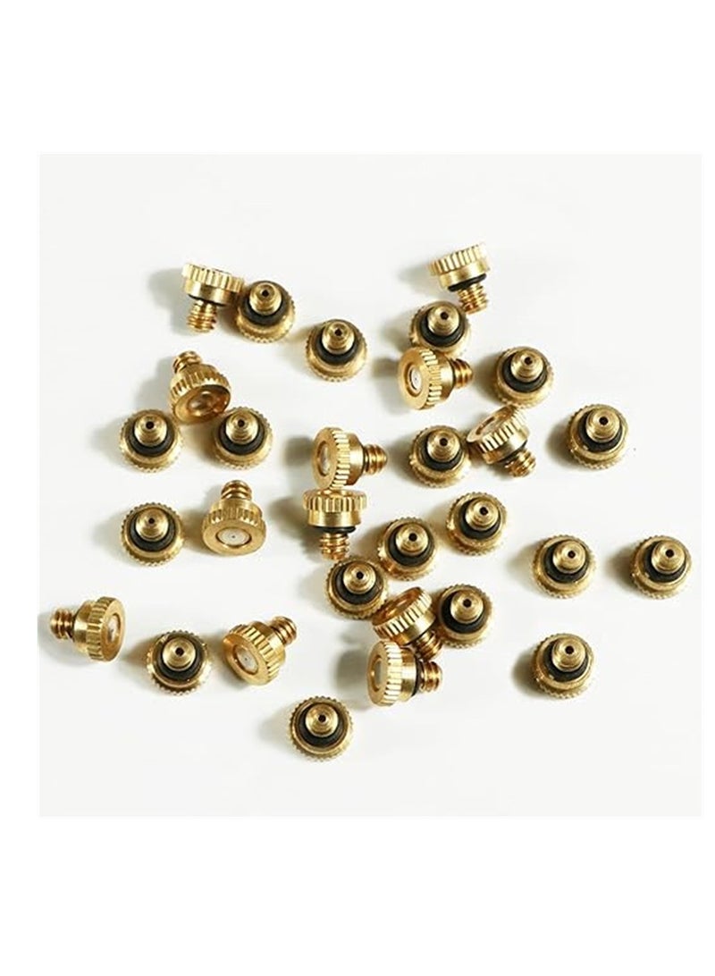 SYOSI Brass Misting Nozzles, for Outdoor Cooling System, Landscaping, Greenhouse Irrigation, Air Humidification, Anti-Drip Fogging Spray Head, 0.8 mm, 30 Pcs - Image 4