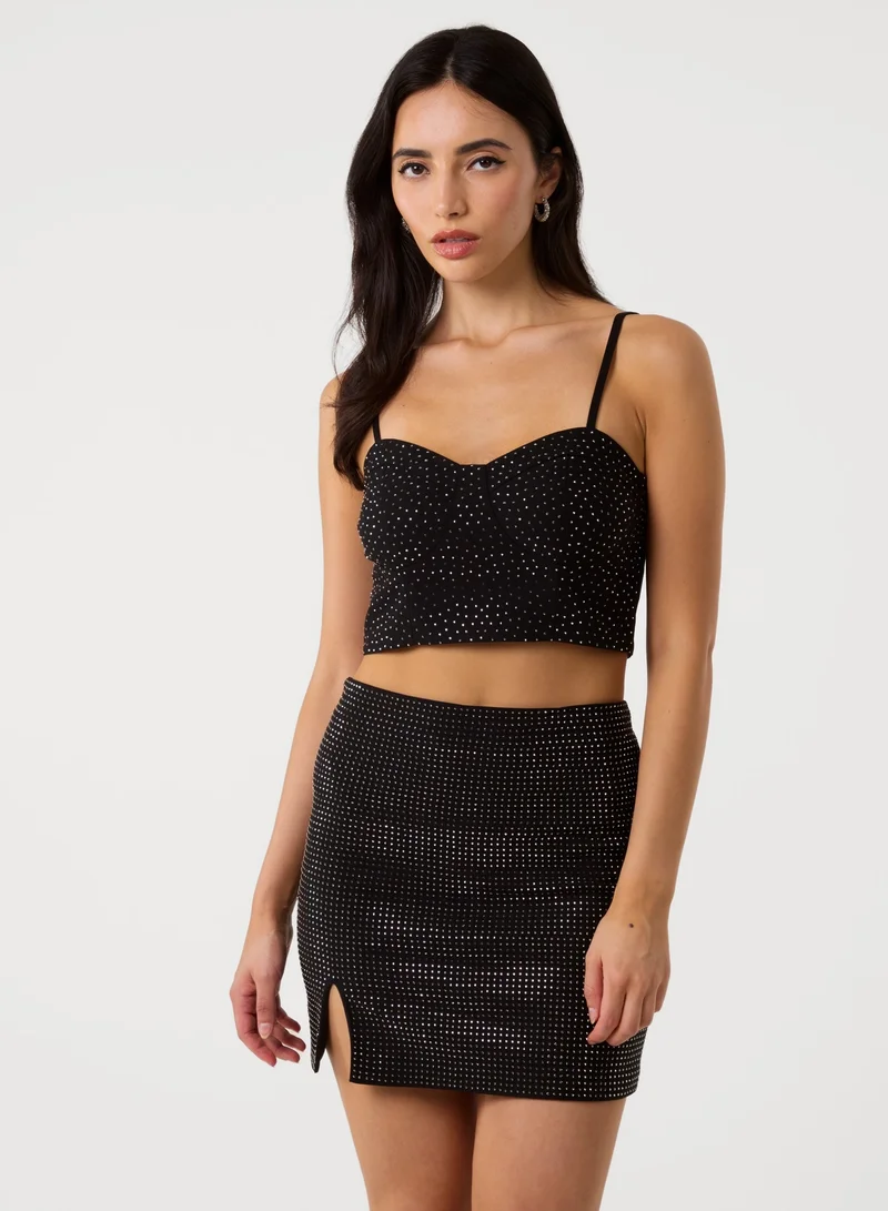 بينك فانيلا Rhinestone Cami Top