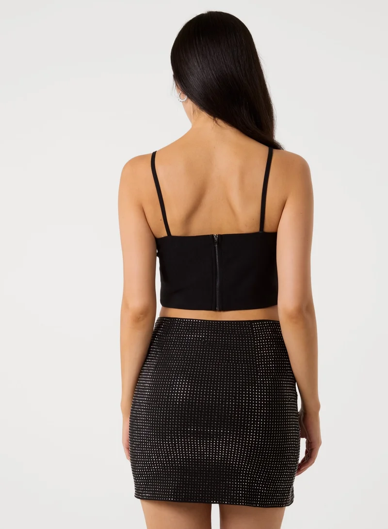 بينك فانيلا Rhinestone Cami Top