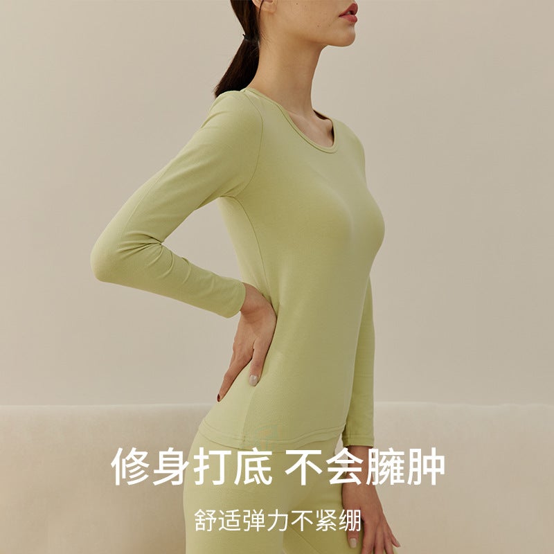 Pure Cotton Thermal Underwear Women'S Autumn Clothes And Pants Men'S Round Neck Cotton Sweater Thin Thermal Clothing Anti-Pilling Class A Cotton - Image 4