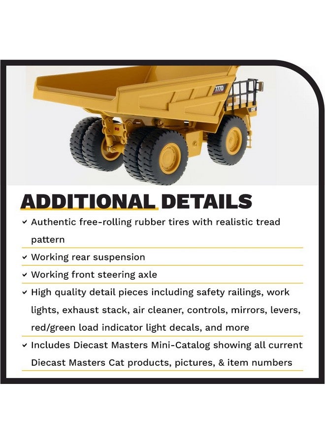 Diecast Masters Diecast Masters 1:50 Scale Caterpillar 777D Off-Highway Truck | Core Classics Series Cat Trucks & Construction Equipment Model 85104C  - Image 5