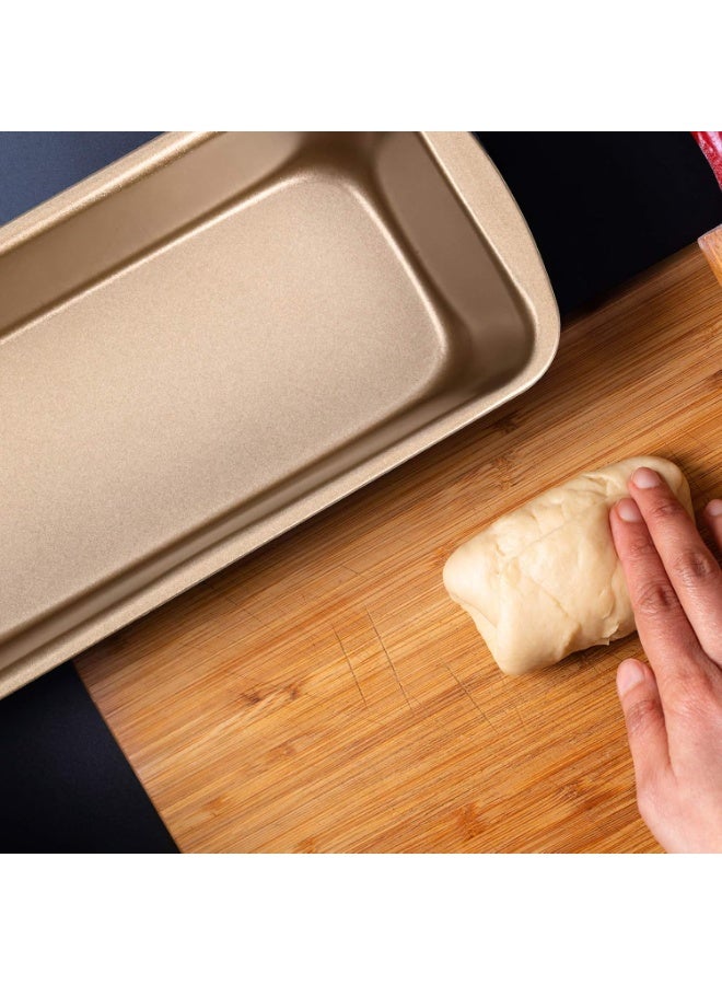 4 Pack Small Loaf Pans for Baking Bread Non Stick Bread Pan Rectangle Baking Tray Toast Mold(Gold,7.2 x 3.7 Inch) - Image 4