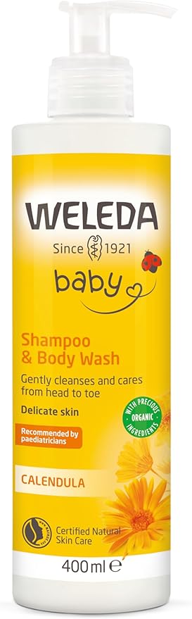 Weleda Baby Shampoo Body Wash w Calendula Sensitive Kids Shampoo Baby Bath Wash Baby Face Wash baby Shower Cream in One by Weleda Baby Skincare 200ml
