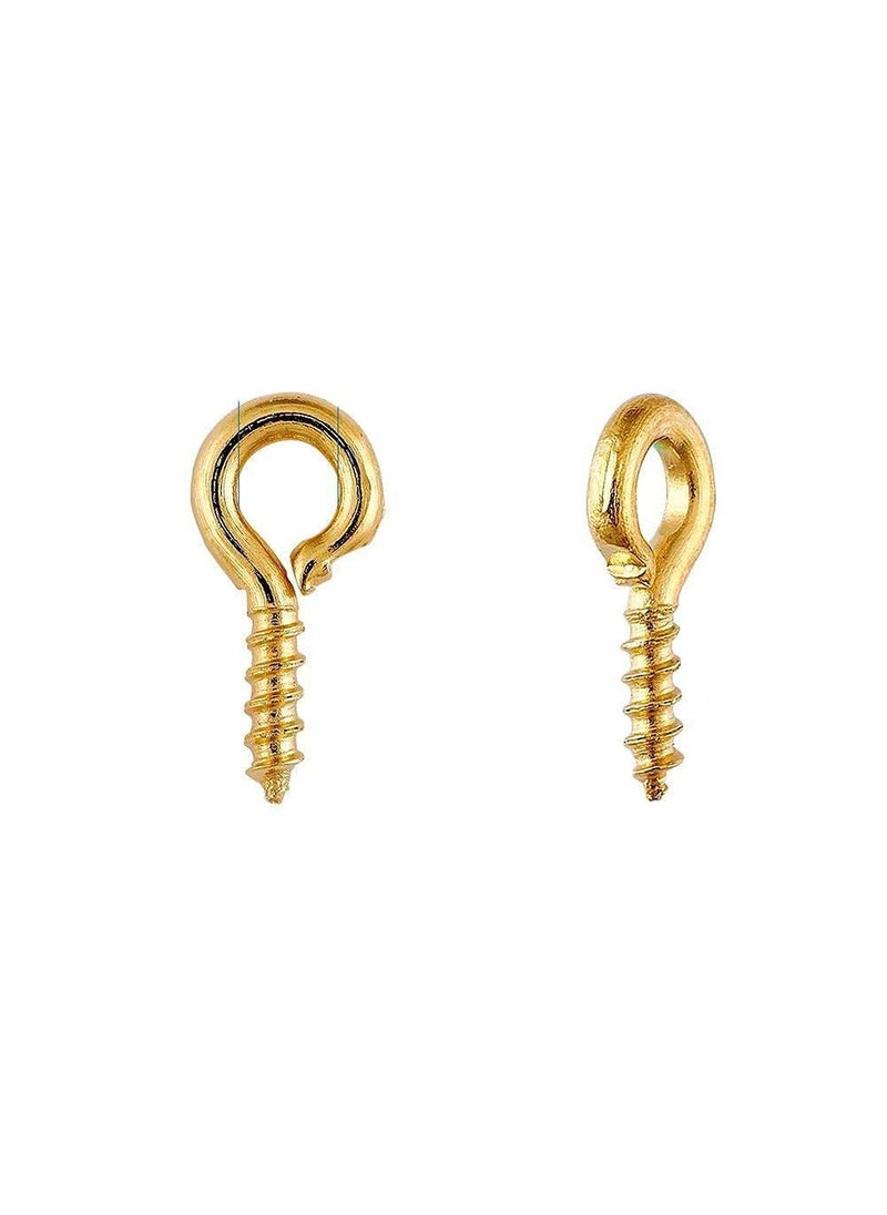 DIY Crafts Diy Crafts CTDIYHI57058 1 Inch Small Screw Eyes Metal Eye Screw Hooks Self Tapping Screws Hook Ring Eyelet Hooks Silver Pack of 100 Rust Proof Coating Gold  - Image 3