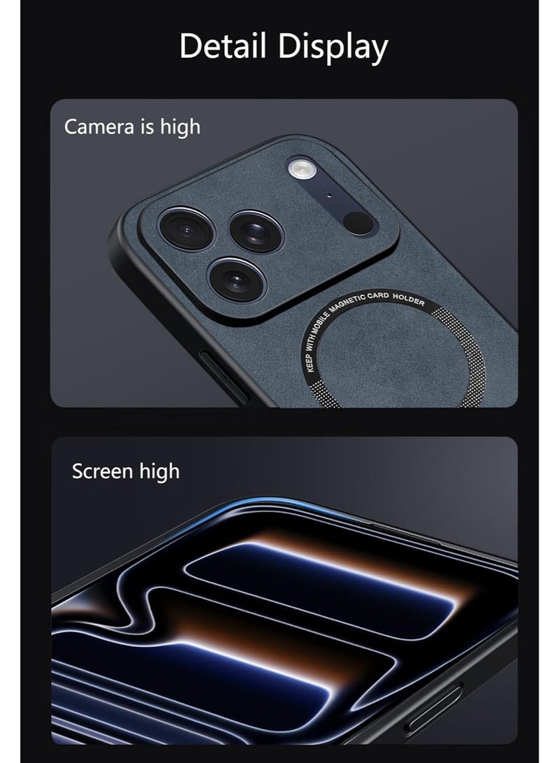 BENTOBEN iPhone 17 Pro Max Case Compatible with Magsafe, TPU and Suede PU Leather Case, Anti-Vibration Anti-Slip Ultralight Luxury Cover for iPhone 17 Pro Max 6.9" - Image 4
