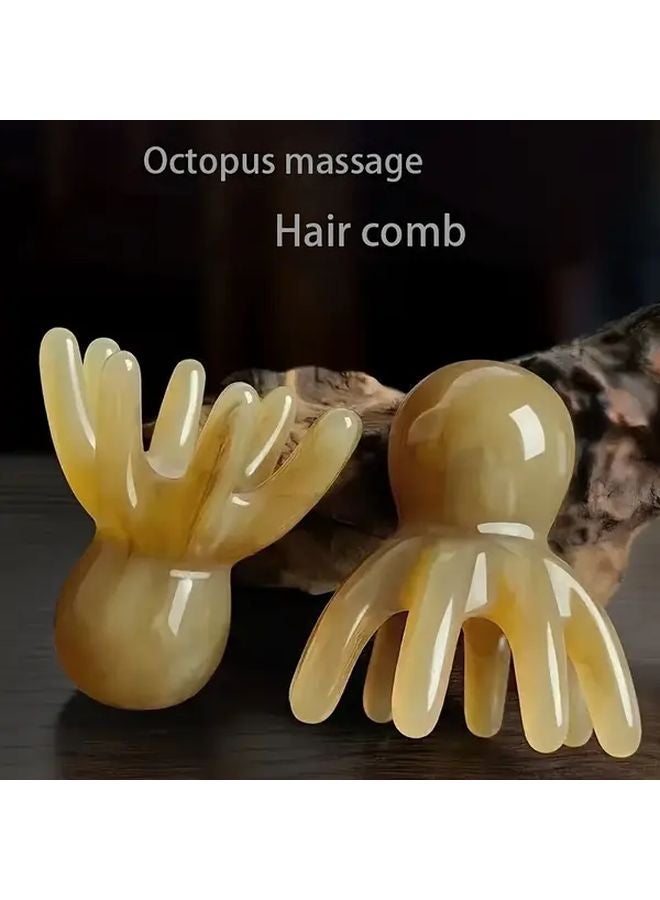 مشط الأخطبوط متعدد الوظائف لتدليك فروة الرأس والجسم والرأس والأطراف مصنوع من البلاستيك المتين - Image 2