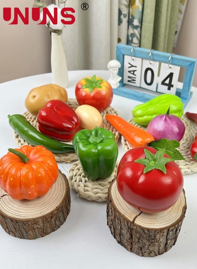 UNUNS 12 Pieces/Set Artificial Vegetables,Simulation Vegetables Decoration Kitchen Home Decor,Realistic Fake Vegetables Decor Set Photo Props - Image 2