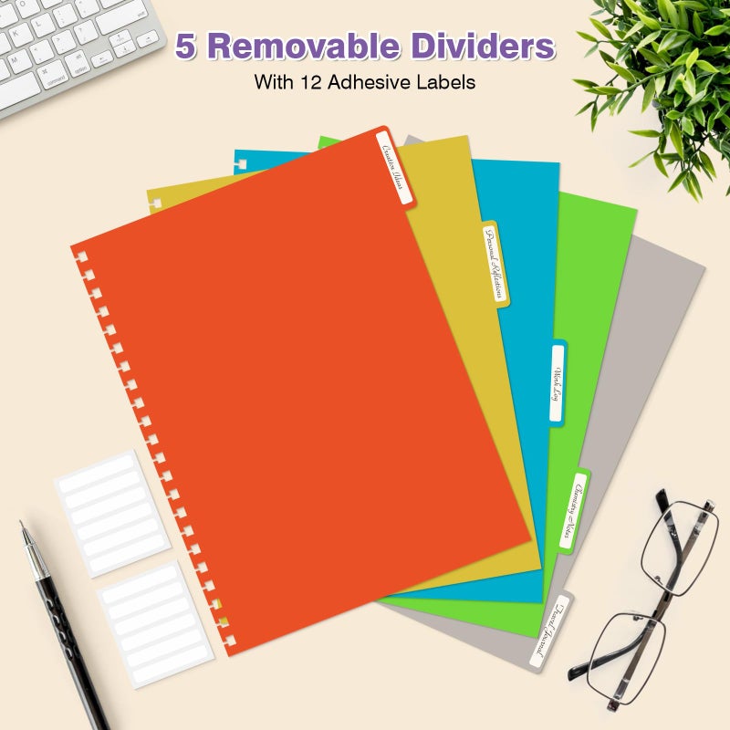 OMEYA Graph Paper Notebook: 5 Subject Graphing Notebook with Removable Dividers, 300 Pages 100gsm Thick Spiral Grid Notebooks, 5x5 Graph Ruled Paper, Large A4 Journal for School Work Women Men, 8.5" X 11" - Image 5