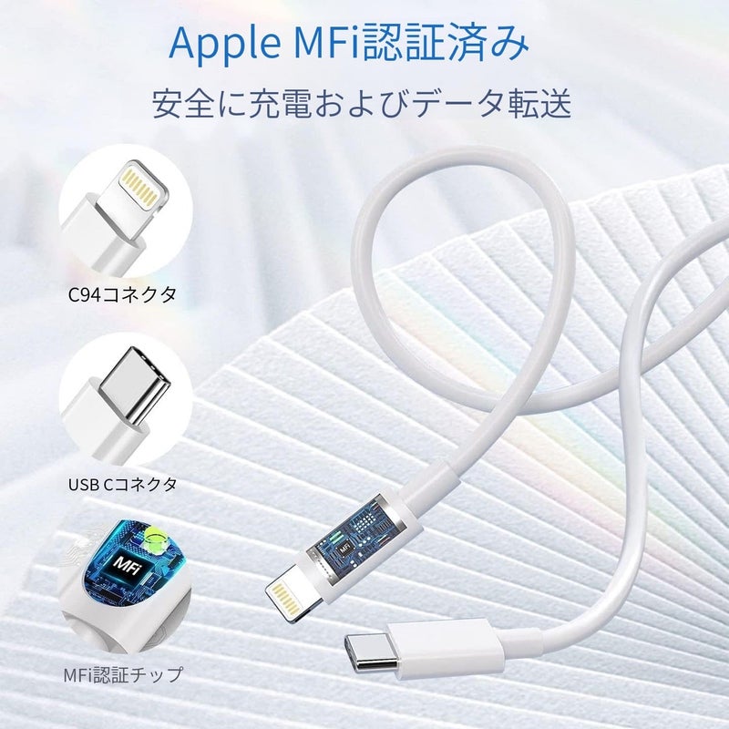 APFEN USB C to Lightning Cable [Apple MFi Certified] 2Pack 6FT iPhone Fast Charger Cable Power Delivery Type C Charging Cord Compatible with iPhone 14 13 13 Pro Max 12 12 Pro Max 11 XS XR X 8 - Image 2