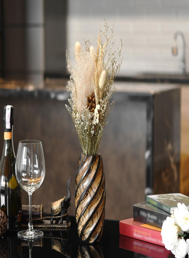 AeraVida 8-Inch Mango Tree Wood Spiraling Artistry Carved Modern Flower Vase | Handmade Brown Decorative Table Vase for Living Room | Cylindrical Home & Office Decor Accent - Image 2