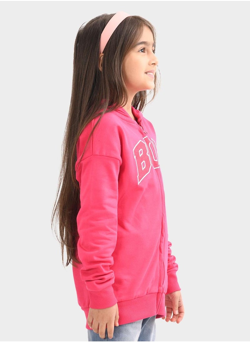 Regular Fit Printed Pink Cotton Sweatshirt For Girls Round Neck Flat Collar Pull On 100 % Cotton - pzsku/Z1B4FE29AE32DD9E62354Z/45/_/1740301123/c364381c-de6a-45c8-a0df-aa05956b92ab