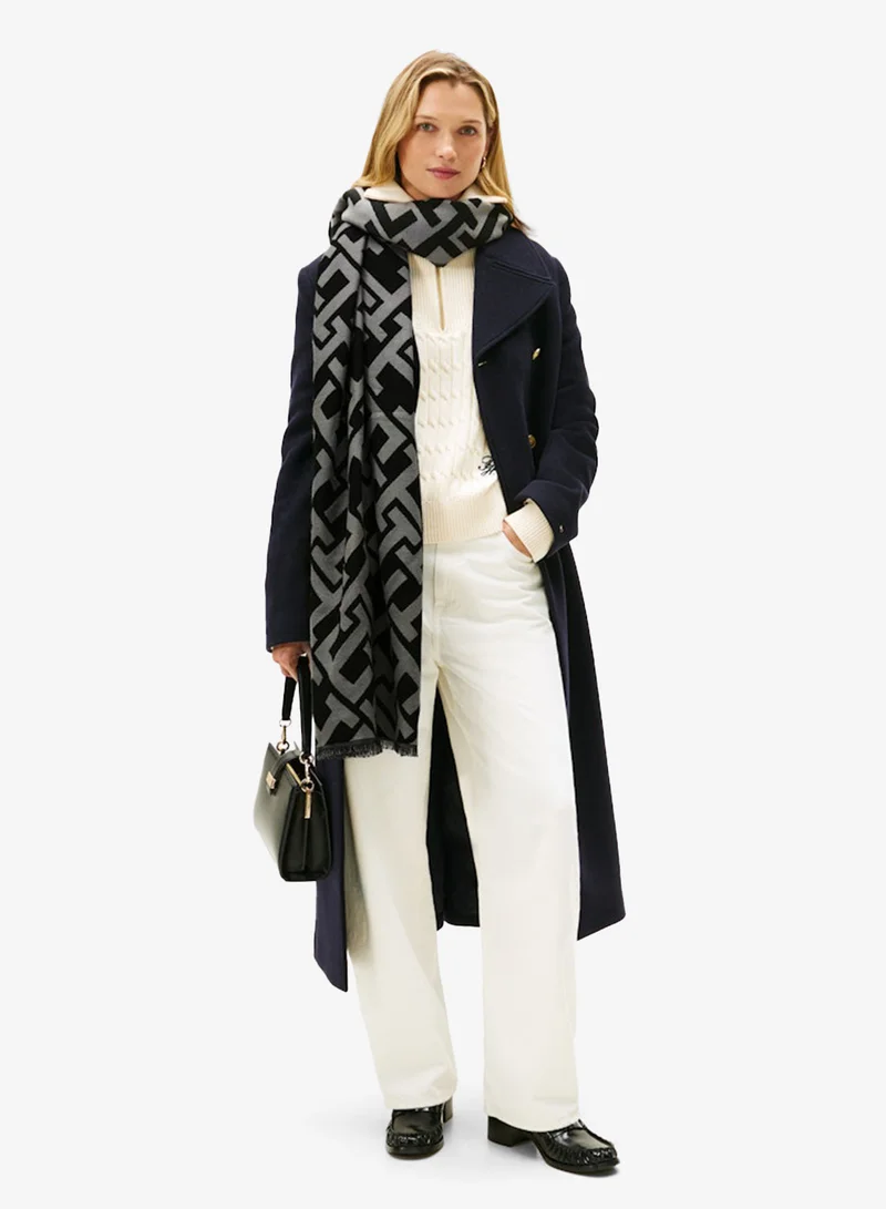 TOMMY HILFIGER TH Monogram Jacquard Scarf With Wool