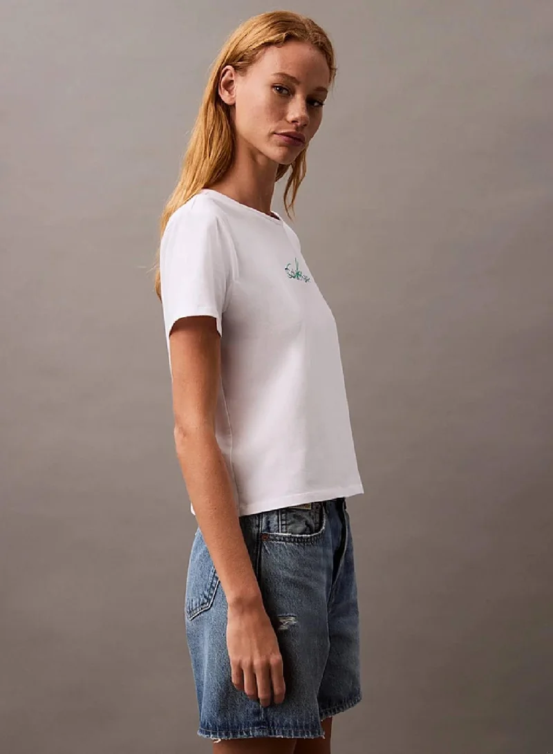 Calvin Klein Jeans  Slim Script Logo T-shirt for Women | Best Price UAE