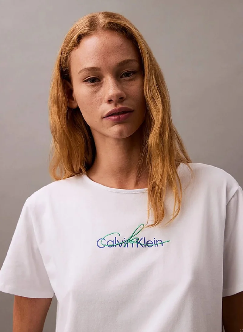 Calvin Klein Jeans  Slim Script Logo T-shirt for Women | Best Price UAE