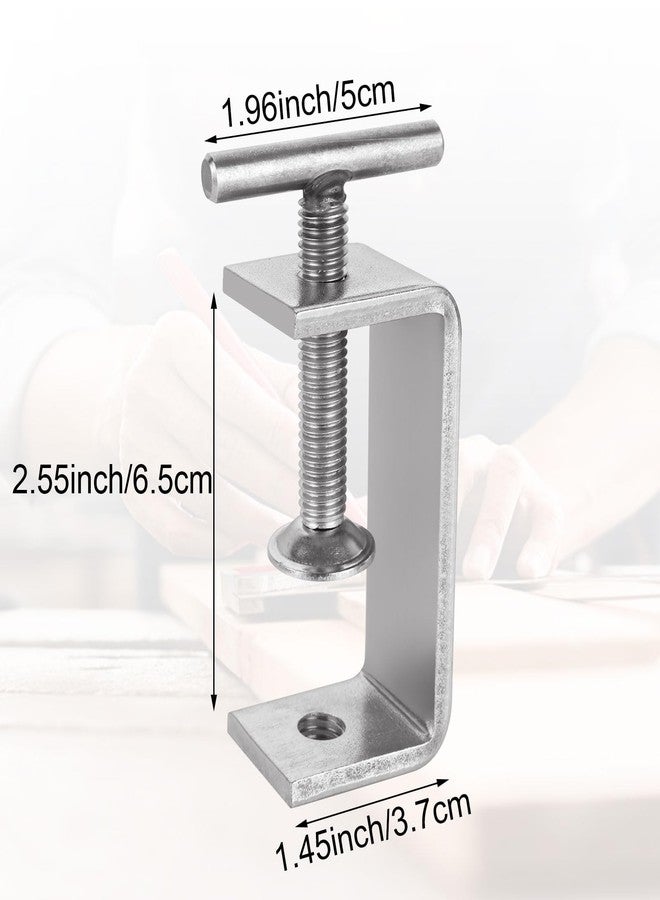 FVIEXE 6PCS 2 1/2 Inch C Clamps, Heavy Duty 304 Stainless Steel C Clamp Small with Stable Wide Jaw Opening & I Beam Design, Desk Woodworking Clamp Tiger Clamp, Clamping Range 15-60mm - Image 2