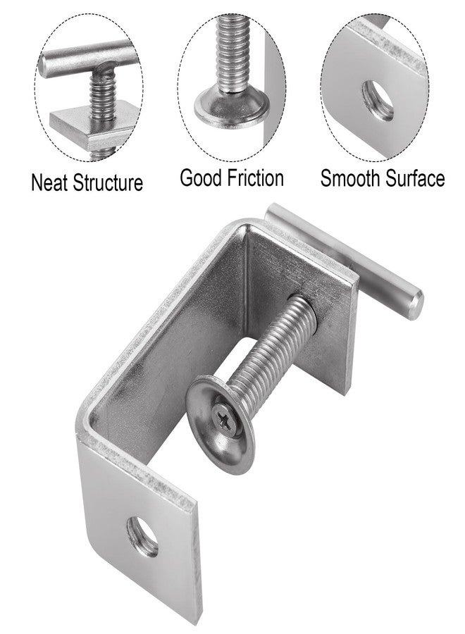 FVIEXE 6PCS 2 1/2 Inch C Clamps, Heavy Duty 304 Stainless Steel C Clamp Small with Stable Wide Jaw Opening & I Beam Design, Desk Woodworking Clamp Tiger Clamp, Clamping Range 15-60mm - Image 4
