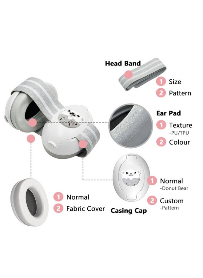 oldlaiben Baby Earmuffs,Baby Noise Reduction Earmuffs,Baby Ear Protection For Babies And Toddlers,Adjustable Ear Muffs For Ear Protection,Noise Cancelling Headphones For Ear Protection, Sleep, Travel Baby Essentials(Pink) - Image 3