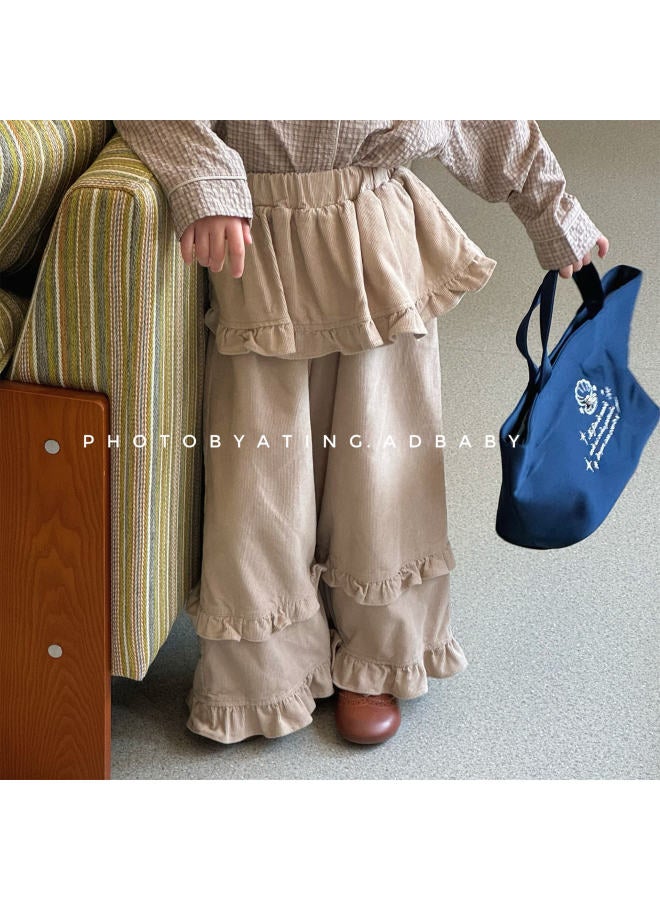 Sweetheart Autumn Huzhou Zhili Children's Clothing New Children's Korean Edition Pants Girls' Autumn Wide Leg Pants Pants - Image 3