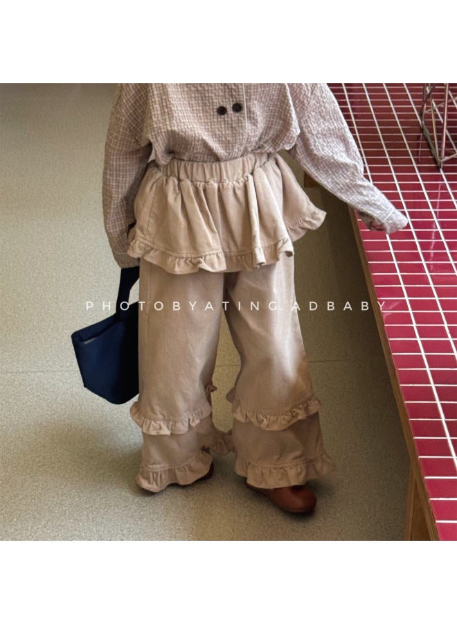 Sweetheart Autumn Huzhou Zhili Children's Clothing New Children's Korean Edition Pants Girls' Autumn Wide Leg Pants Pants - Image 2