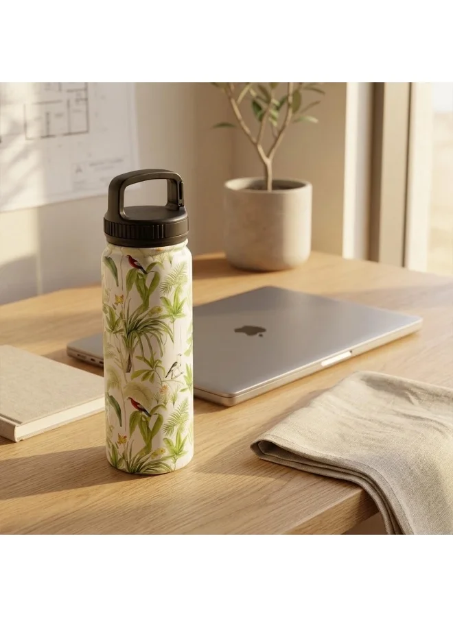 Mobcos  Mobcos Tropical Paradise Stainless Steel Water Bottle – Double Wall Vacuum Insulated, Leakproof, Reusable Travel Flask With Carry Handle For Hot & Cold Beverages  | Best Price UAE