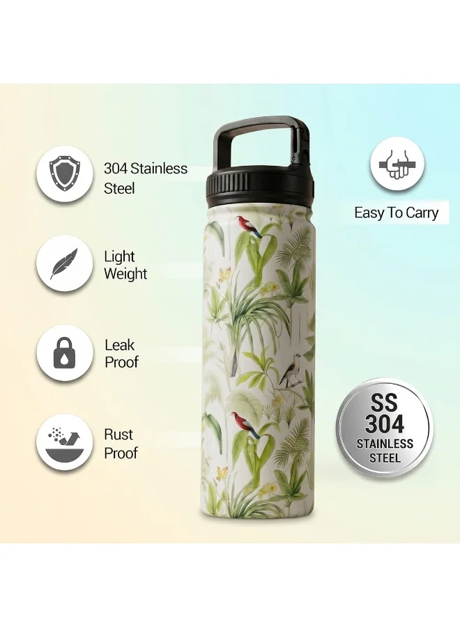 Mobcos  Mobcos Tropical Paradise Stainless Steel Water Bottle – Double Wall Vacuum Insulated, Leakproof, Reusable Travel Flask With Carry Handle For Hot & Cold Beverages  | Best Price UAE