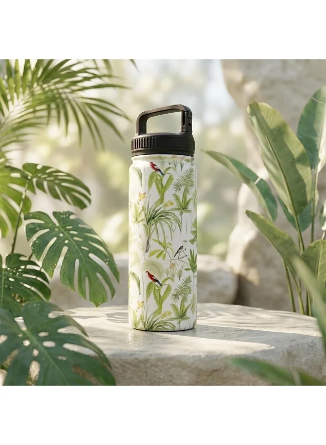 Mobcos  Mobcos Tropical Paradise Stainless Steel Water Bottle – Double Wall Vacuum Insulated, Leakproof, Reusable Travel Flask With Carry Handle For Hot & Cold Beverages  | Best Price UAE