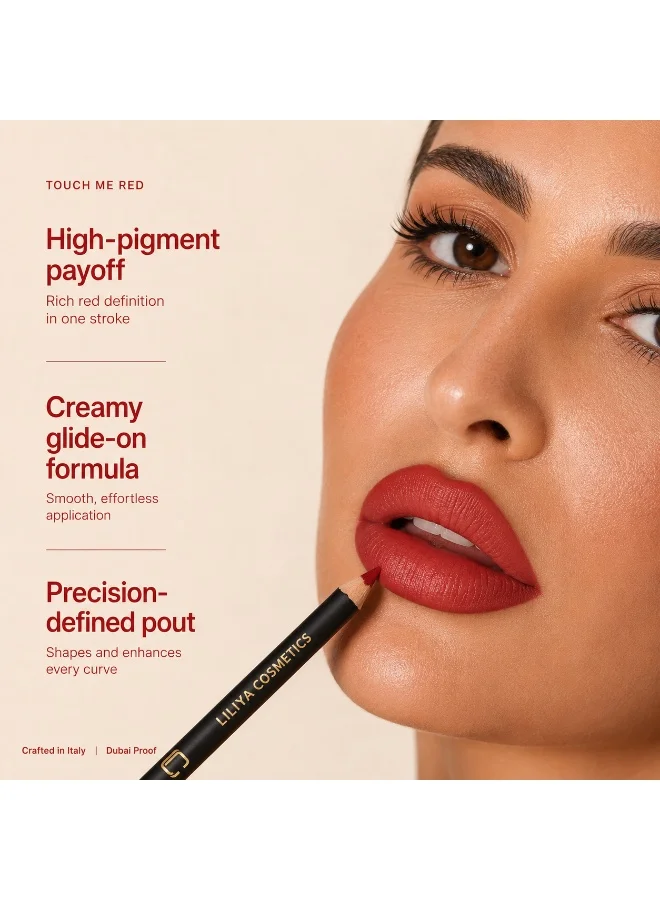 Liliya Cosmetics Precision Lip Liner Pencil Long Lasting Smudge Resistant – Touch Me Red