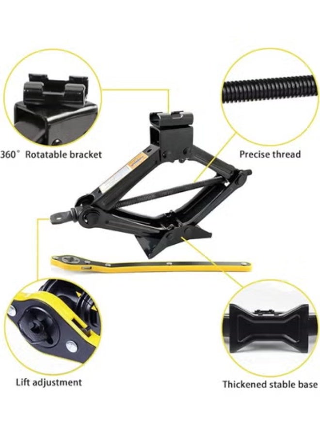 Original 1-Ton Car Scissor Jack Kit – Effort-Saving Ratchet Handle, Universal Emergency Lift Tool for Cars, SUVs, and MPVs - Image 4