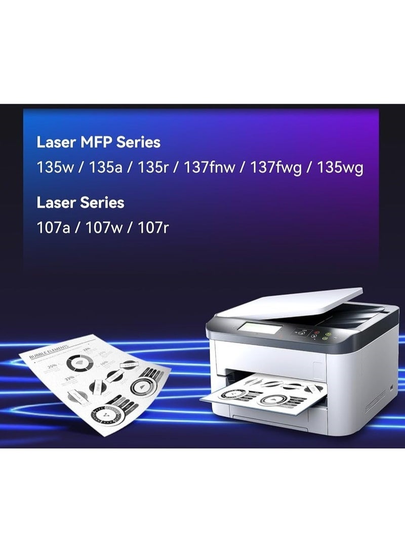 LET MY 107A (W1107A) BLACK TONER CARTRIDGE For HP Laser Jet 107A MFP 137Fnw 107W 135A 135W Printer - Image 3