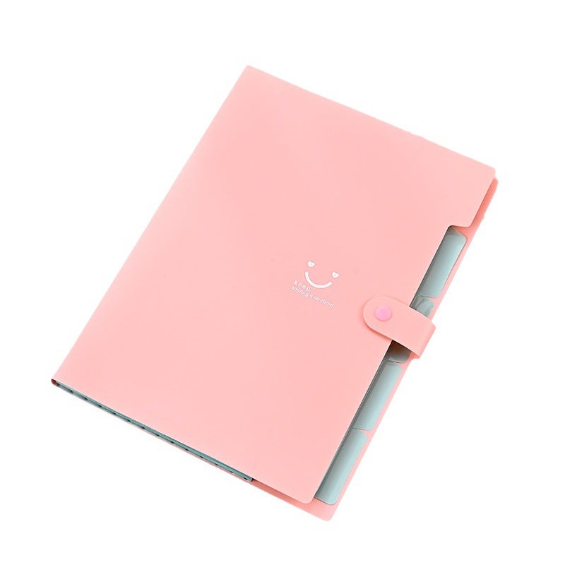 Rainbow Smile Candy Color Folder Multi-Layer A4 Folder Text Pp Bag Organ Bag Examination Paper File Storage Bag - Image 5