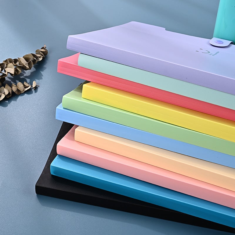 Rainbow Smile Candy Color Folder Multi-Layer A4 Folder Text Pp Bag Organ Bag Examination Paper File Storage Bag - Image 3
