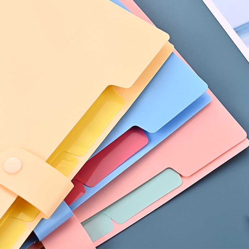 Rainbow Smile Candy Color Folder Multi-Layer A4 Folder Text Pp Bag Organ Bag Examination Paper File Storage Bag - Image 2