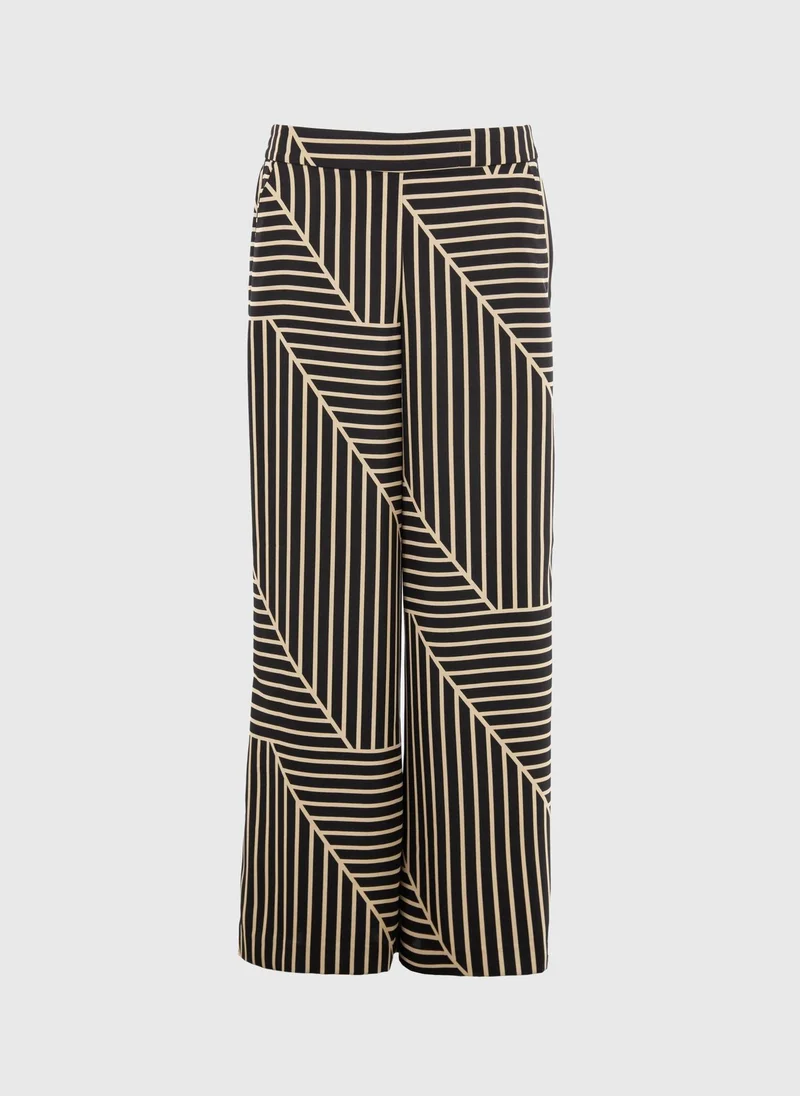 Matalan Black Et Vous Camel Stripe Satin Wide Leg Co Ord Trousers for Women | Best Price UAE