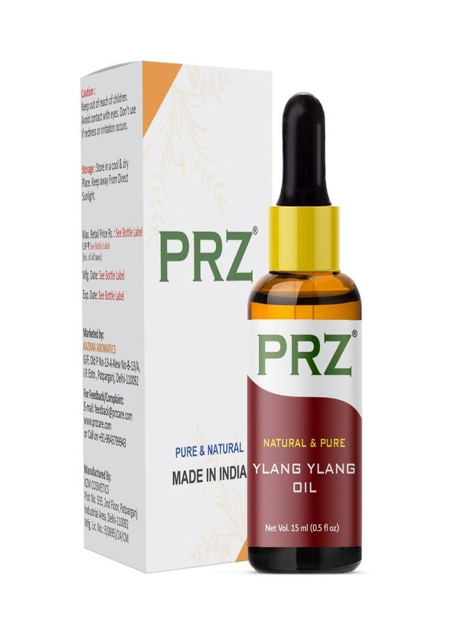 PRZ Ylang Ylang Essential Oil - Pure Natural & Therapeutic Grade Oil for Aromatherapy Body Massage, Skin Care & Hair Care, 15 ml - Image 1