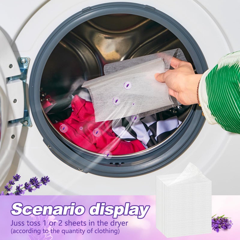 Heigble 600 Count Dryer Sheets Bulk Fabric Softener Lavender Scent Dryer Sheets Naturally Softens and Removes Static Cling, Ideal for Large Households, Sensitive Skin - Image 5