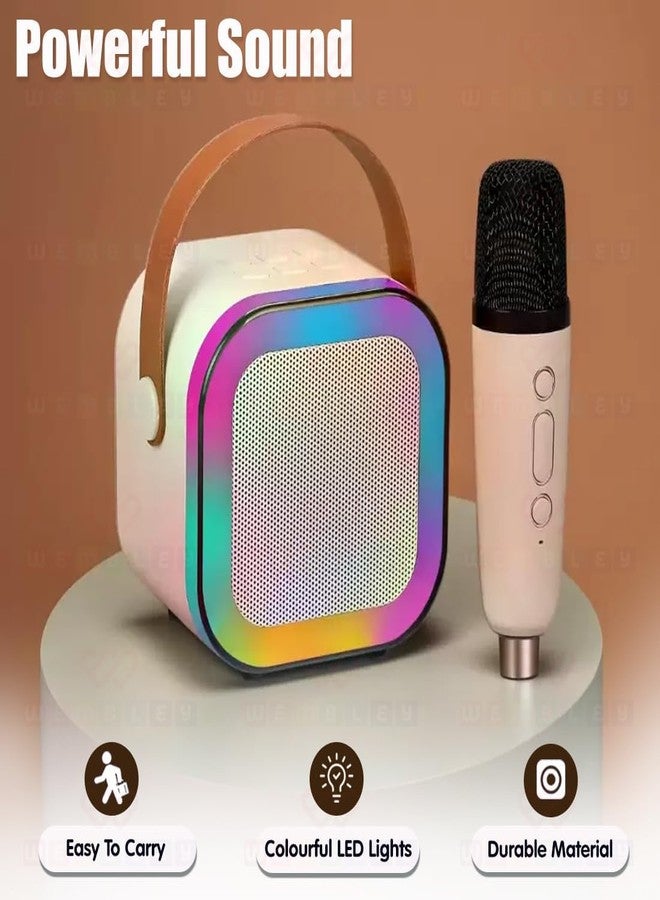 CERLINK Rechargeable Karaoke Mic with Speaker for Singing | Wireless Mini Portable Bluetooth Speaker with Microphone & LED Lights | Cute Birthday Gift for Kids Musical Toys for Boys, Girls and Adults - Image 3
