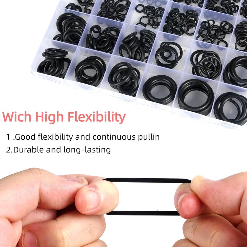 Dasinro 400 Pcs Rubber O-Rings Assortment Kit, 24 Sizes Rubber O-Ring Sealing Seal Assortment Set for Faucet, Hose, Automotive Repair, Plumbing, Gas, O Rings Kit - Image 4