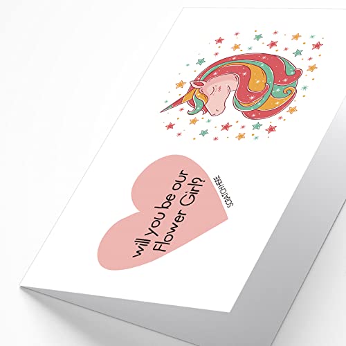 Goroar Flower Girl Proposal Scratch Off Card, Will You Be Our Flower Girl Card, Cute Unicorn Flower Girl Asking Card - Image 4