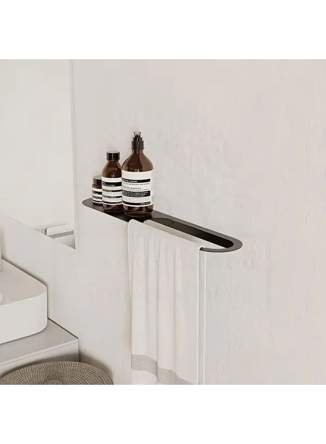 23.6 Inch Black Metal Wall Mounted Towel Rack For Bathroom And Kitchen Hand Towel Holder Bathroom Organizer - Image 2