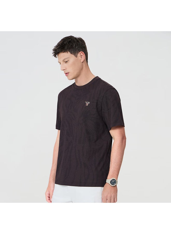Dancing Wolves Men's Fashion Short Sleeve T-shirt With 7a Antibacterial & Instant Cooling Silk, 502 Purple, Size L - Image 2