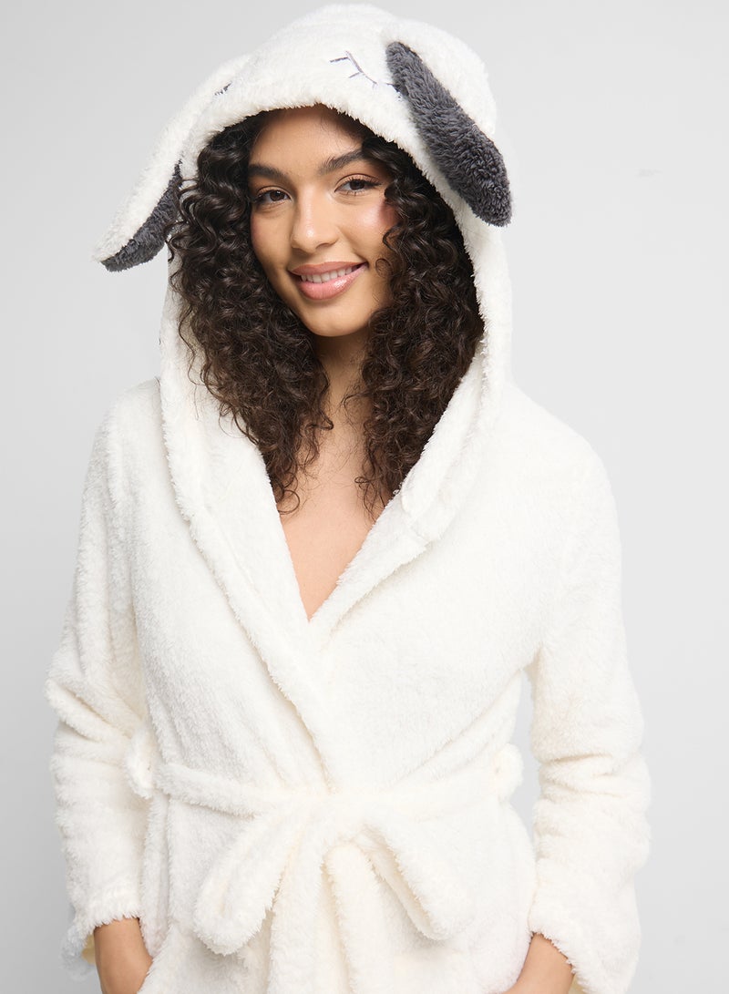 Ginger Plush Terry Robe With Hood  - Image 3