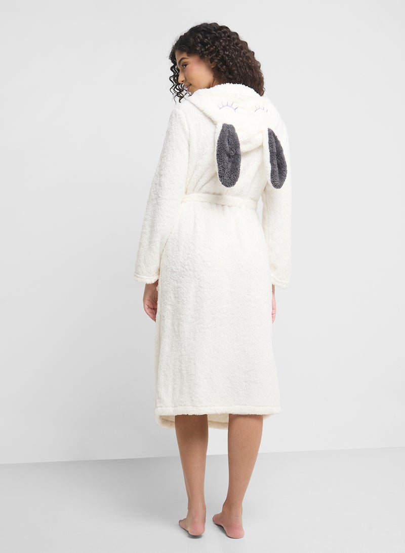 Ginger Plush Terry Robe With Hood  - Image 2