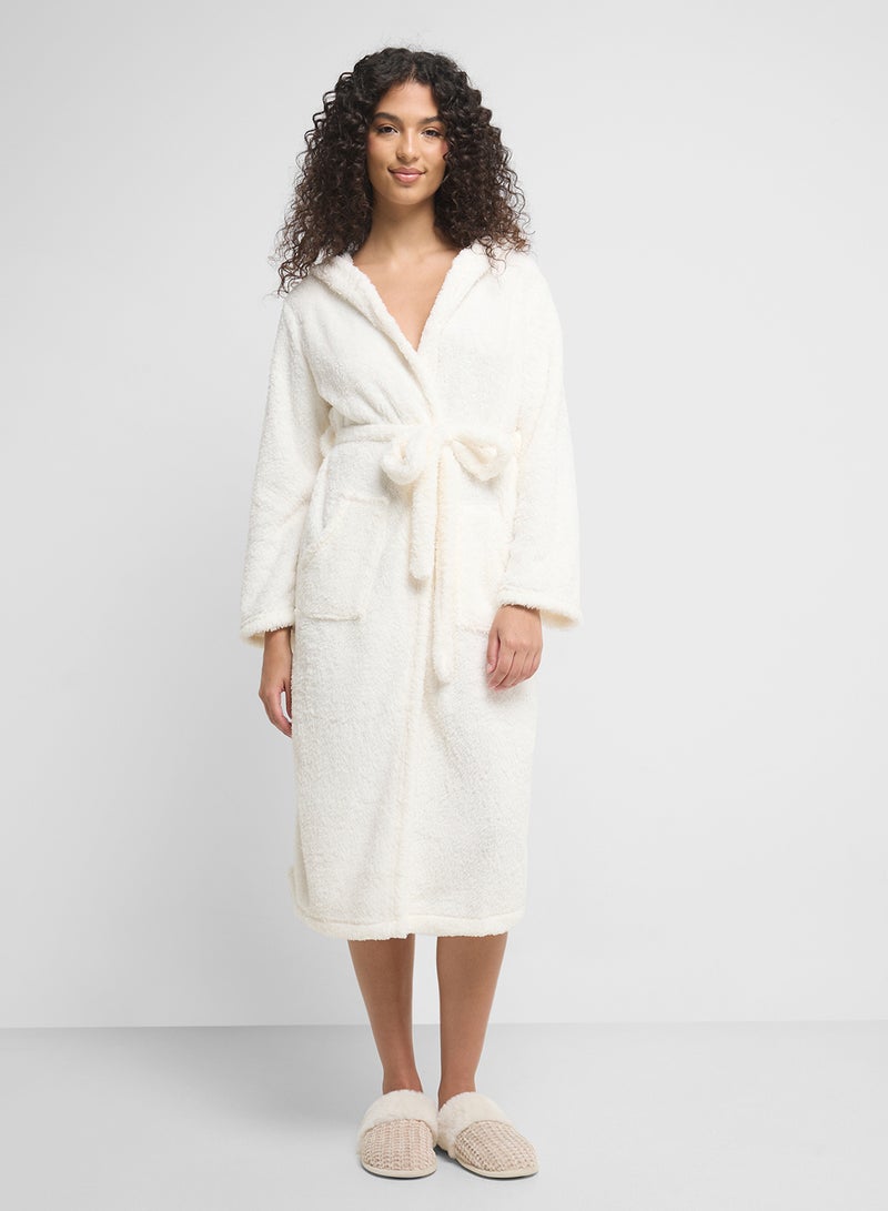 Ginger Plush Terry Robe With Hood  - Image 4
