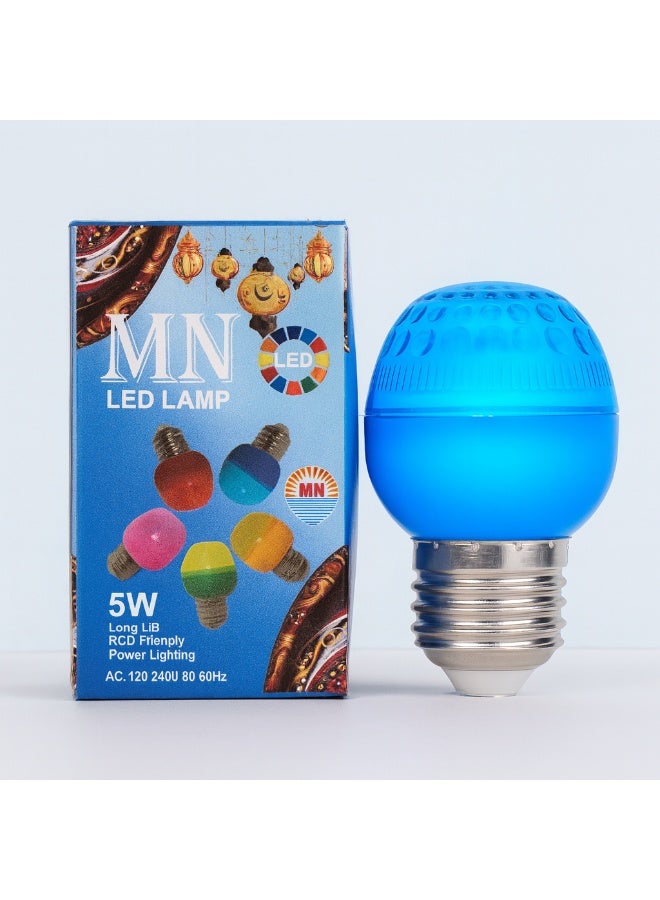 5W LED colorful bulb with E27 base. Bright, vibrant colors perfect for decoration, parties, and kids’ rooms.