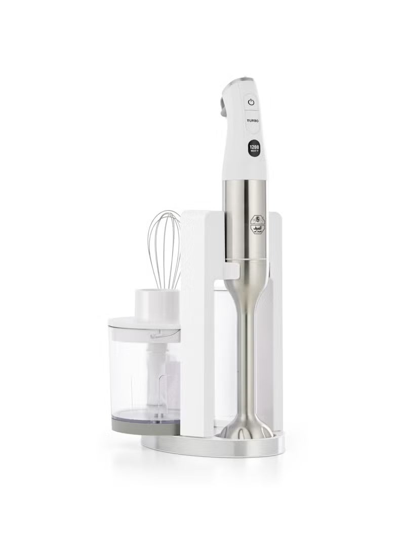 alsiaf 5-in-1 Electric Hand Blender (1200W) with Stainless Steel Stick Design, Food Processor, Two Beakers, Whisk, and Full Blending Control (E02435) - Image 2