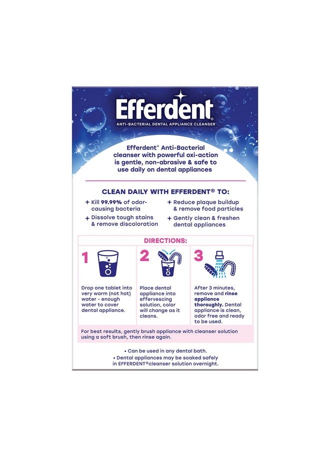 Efferdent Retainer & Denture Cleaner Tablets, Complete Clean, 252 Tablets, 2 Pack Of 126 Tablets