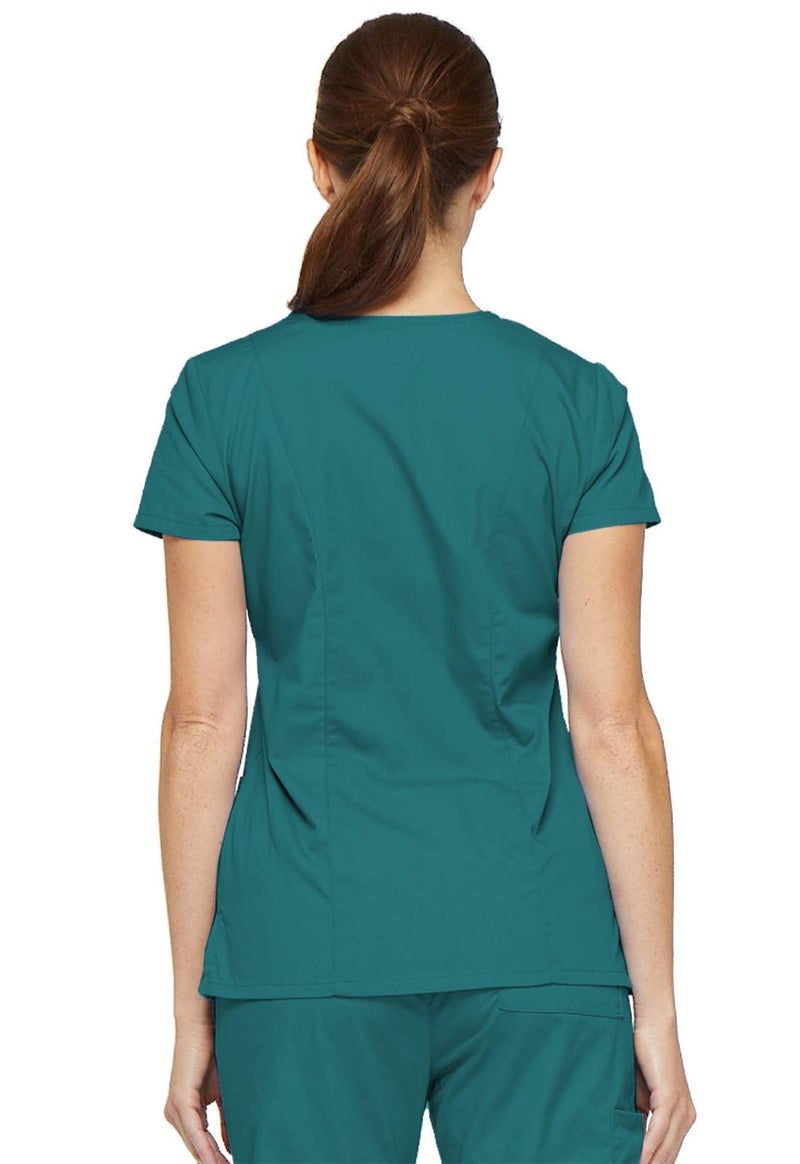 Dickies Women's EDS Signature Scrubs Jr. Fit V-Neck Top, Teal Blue, 3X-Large - Image 5