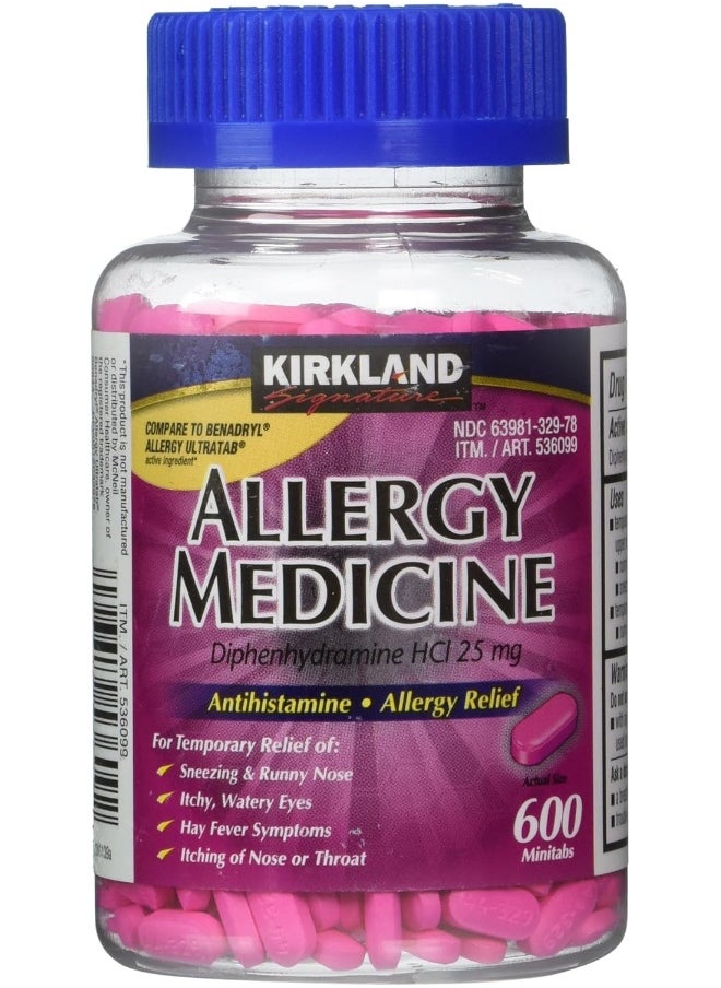 Kirkland Signature KIRKLAND SIGNATURE - Allergy Medicine Diphenhydramine Hci 25mg - 600 Mini Tabs  - Image 1