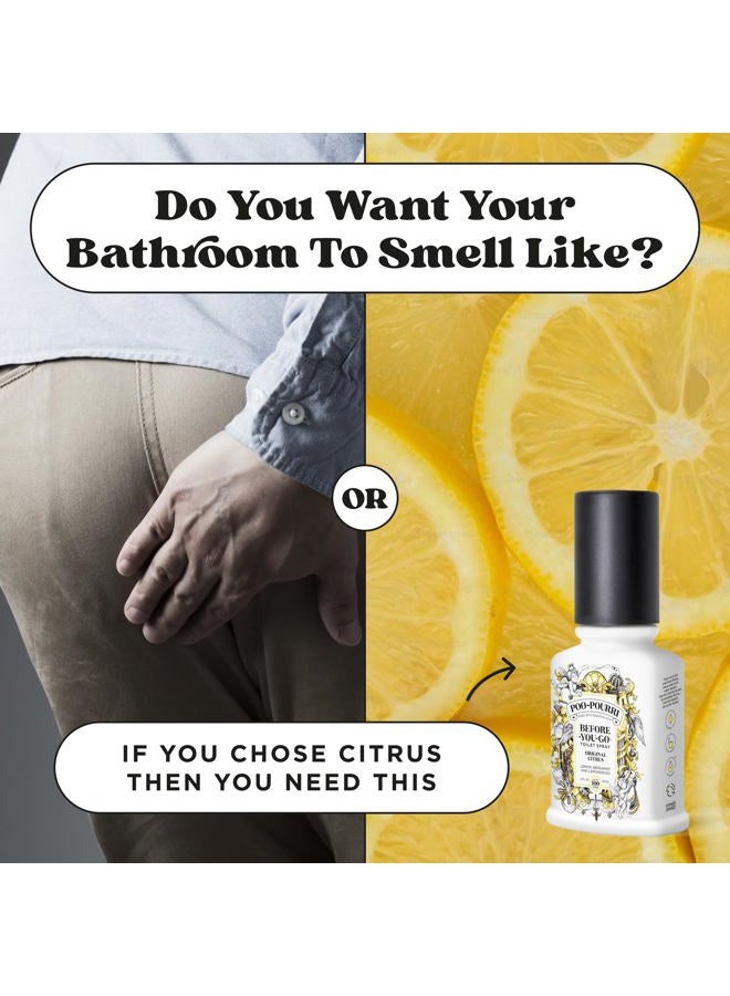 Poo-Pourri Before-You-Go Toilet Spray, Original Citrus, 2 Fl Oz, Up to 100 Uses, Bathroom Odor Deodorizer with Essential Oils for Home or Work, Travel Essentials, TSA Approved Size, Lemon Bergamot - Image 5